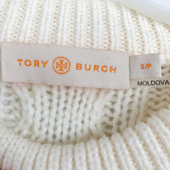 Tory Burch S Wool Fringe Cable Knit Sweater Cream - Picture 8 of 10